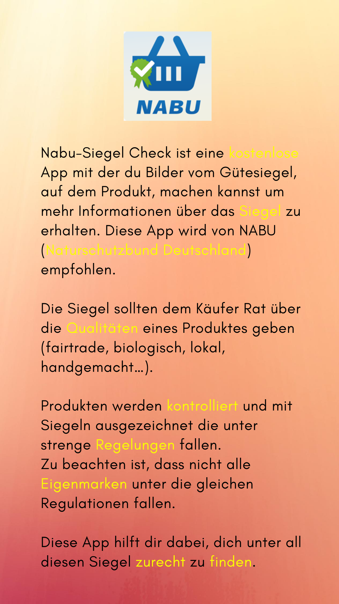 Infos zur App Nabu Siegel Check