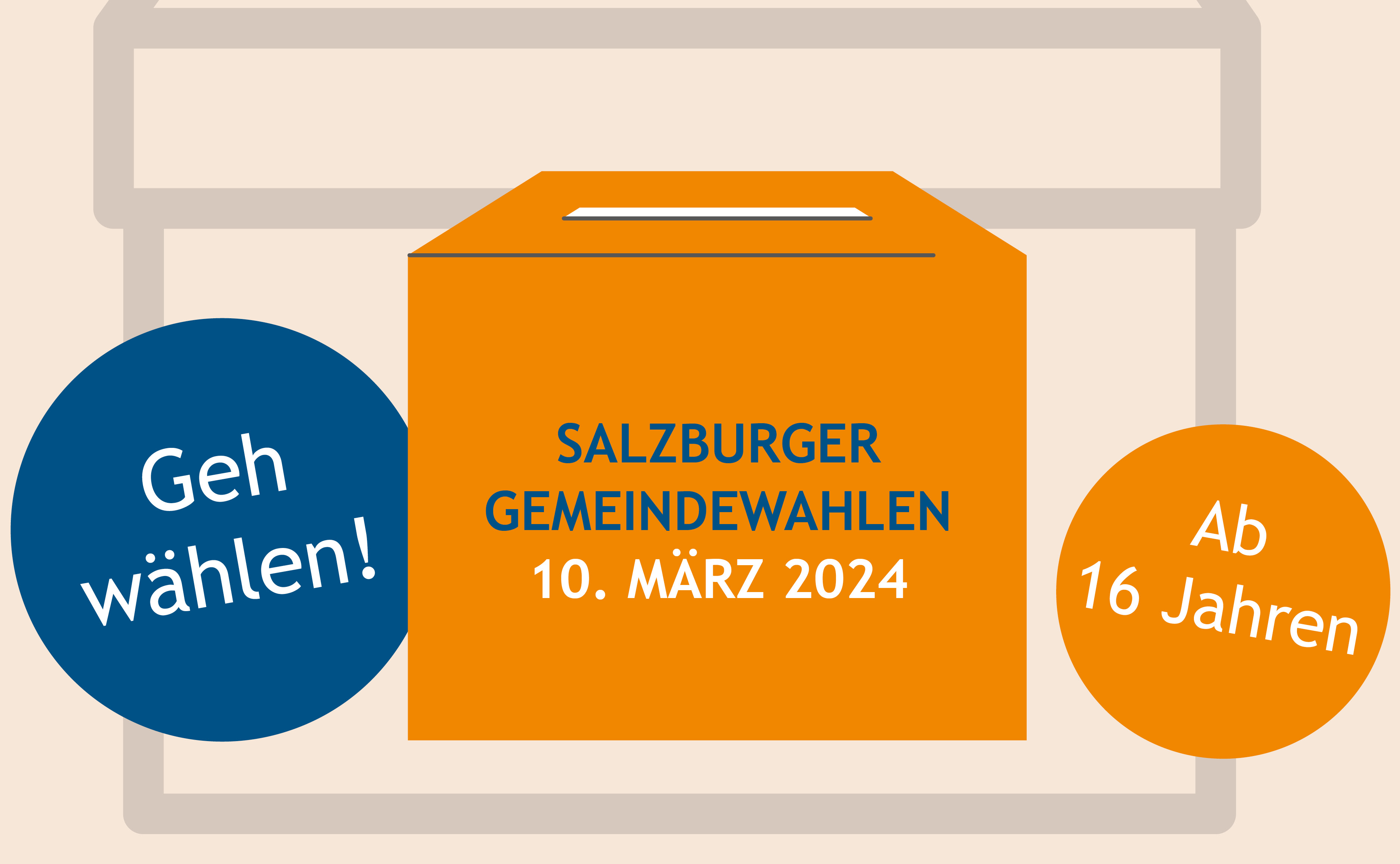 Schriftzug "Salzburger Gemeindewahl, 10. März 2024"