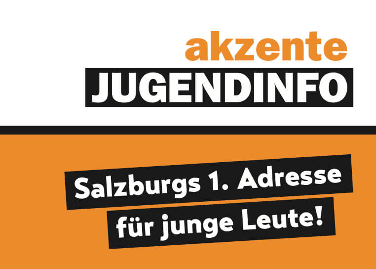 Wir haben die richtigen Infos! Schriftzug auf orangem Hintergrund