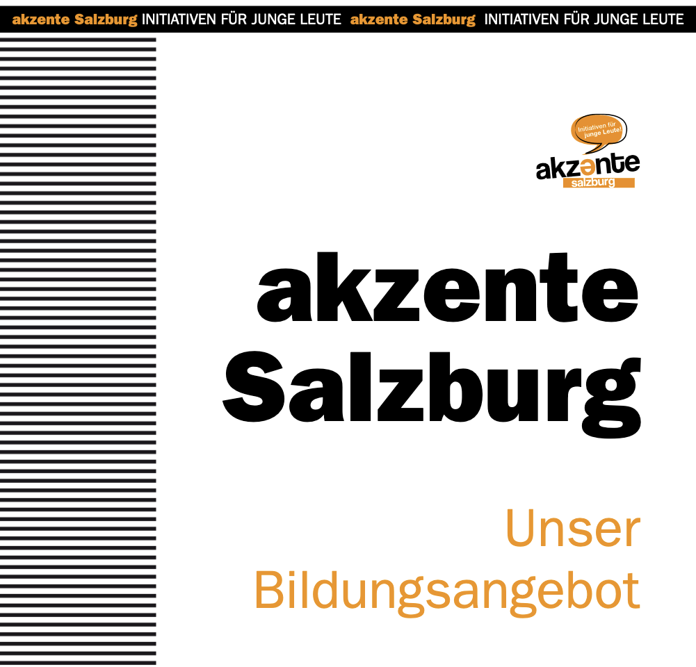 Broschürencover zu Angeboten für Schulen von akzente Salzburg