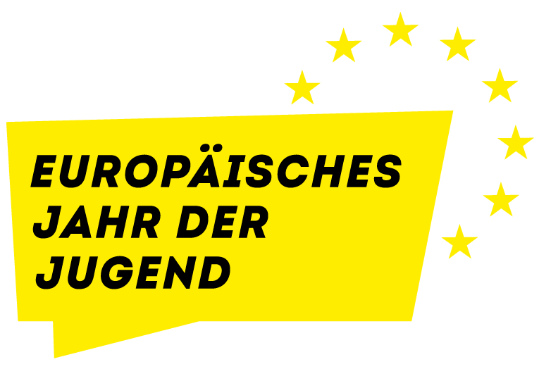 Europäisher Jahr der Jugend, gelbes Logo mit Sternen