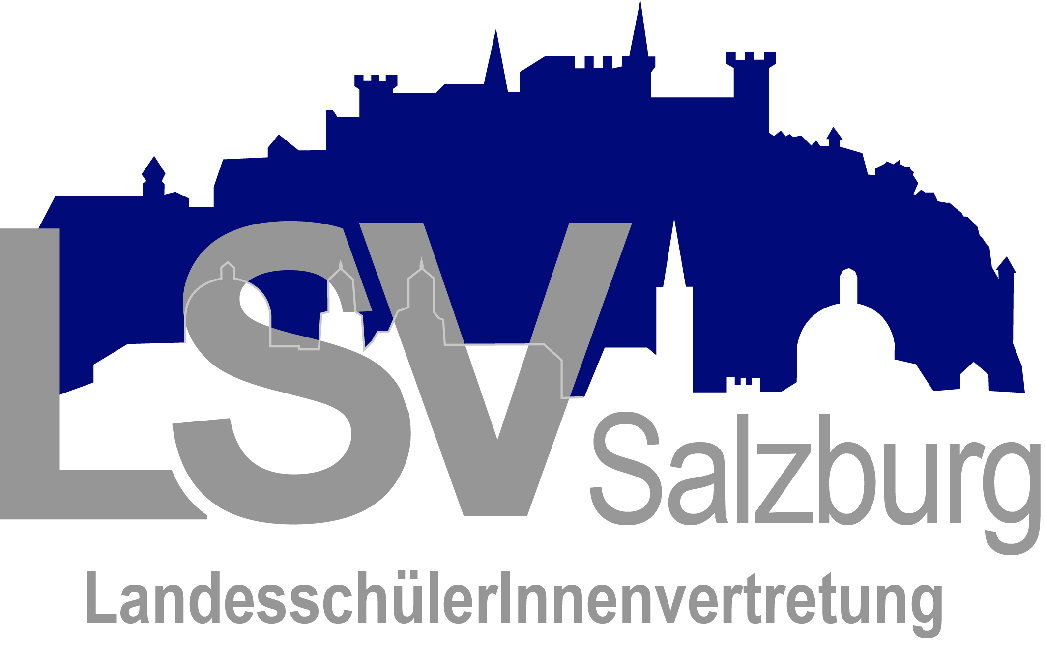 Schriftzug LSV Salzburg vor blau-grau-weißer Silouette Salzburgs